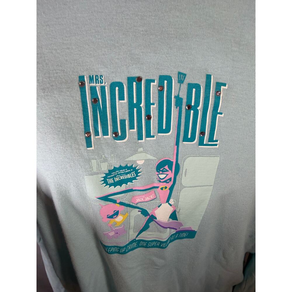 Vtg Disney Store Mrs. Incredible Rhinestone Long Sleeve Shirt Size XXL